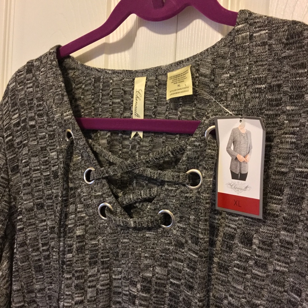 Chenault Gray Long sleeve Top XL